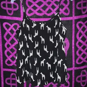 Black full length giraffe tank top